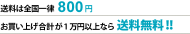1万円以上で送料無料!!送料は全国一律800円